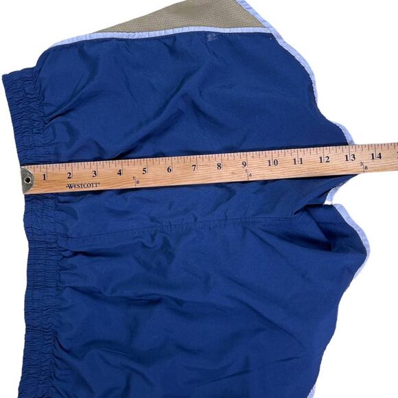 Blue and Tan Lined Elastic Waist Running Shorts Size Small - Picture 11 of 11